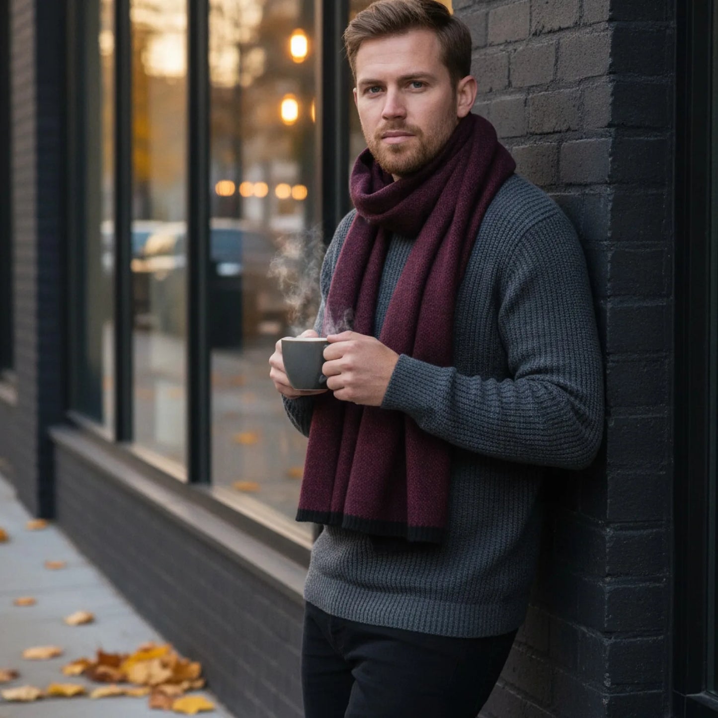 Foulard Homme Coton Patchwork Rayé Doux