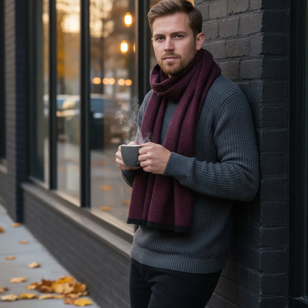 Foulard Homme Coton Patchwork Rayé Doux