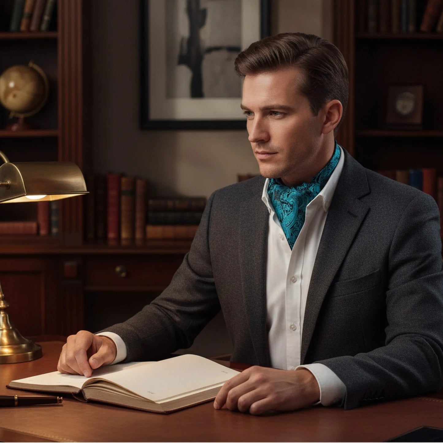 Foulard Cravate Bleu en soie