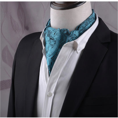 Foulard cravate bleu en soie