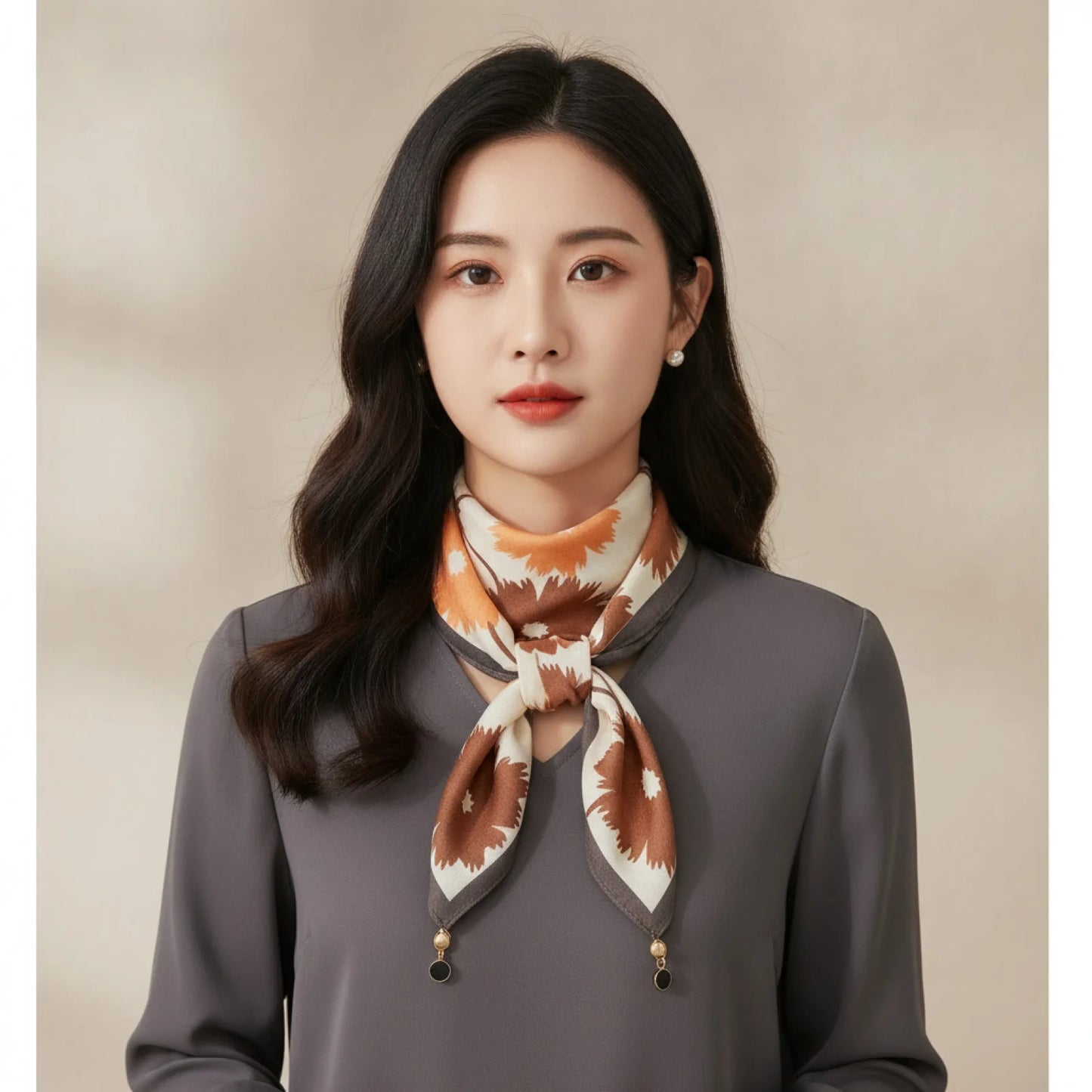 Foulard Triangulaire Magnétique en Soie pour Femme