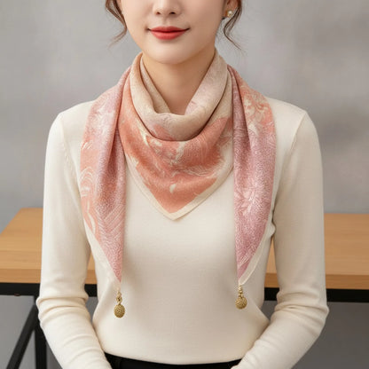Foulard Triangulaire Magnétique Coton Lin Femme