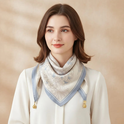 Foulard Triangulaire Magnétique en Soie pour Femme
