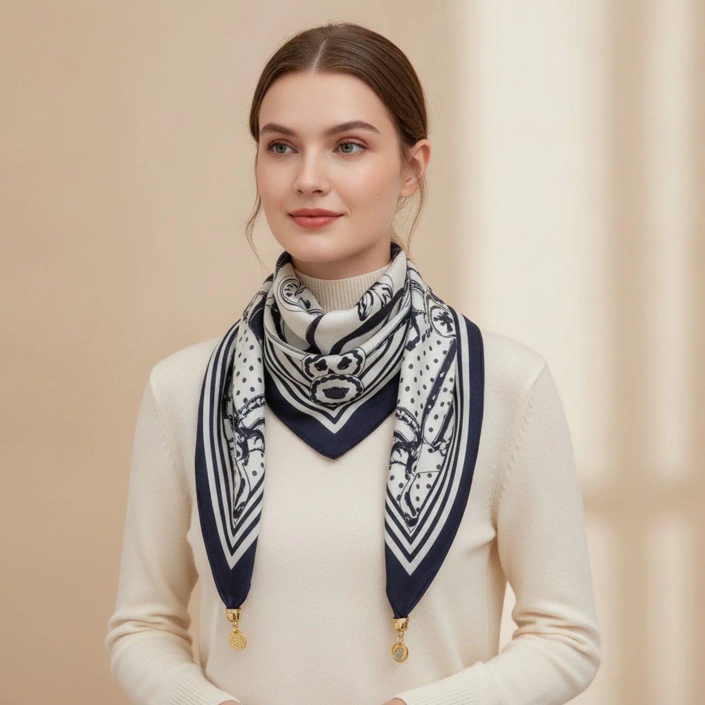 Foulard Triangulaire Magnétique en Soie