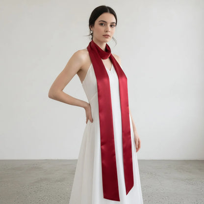 Foulard Long Satin de Soie Polyvalent