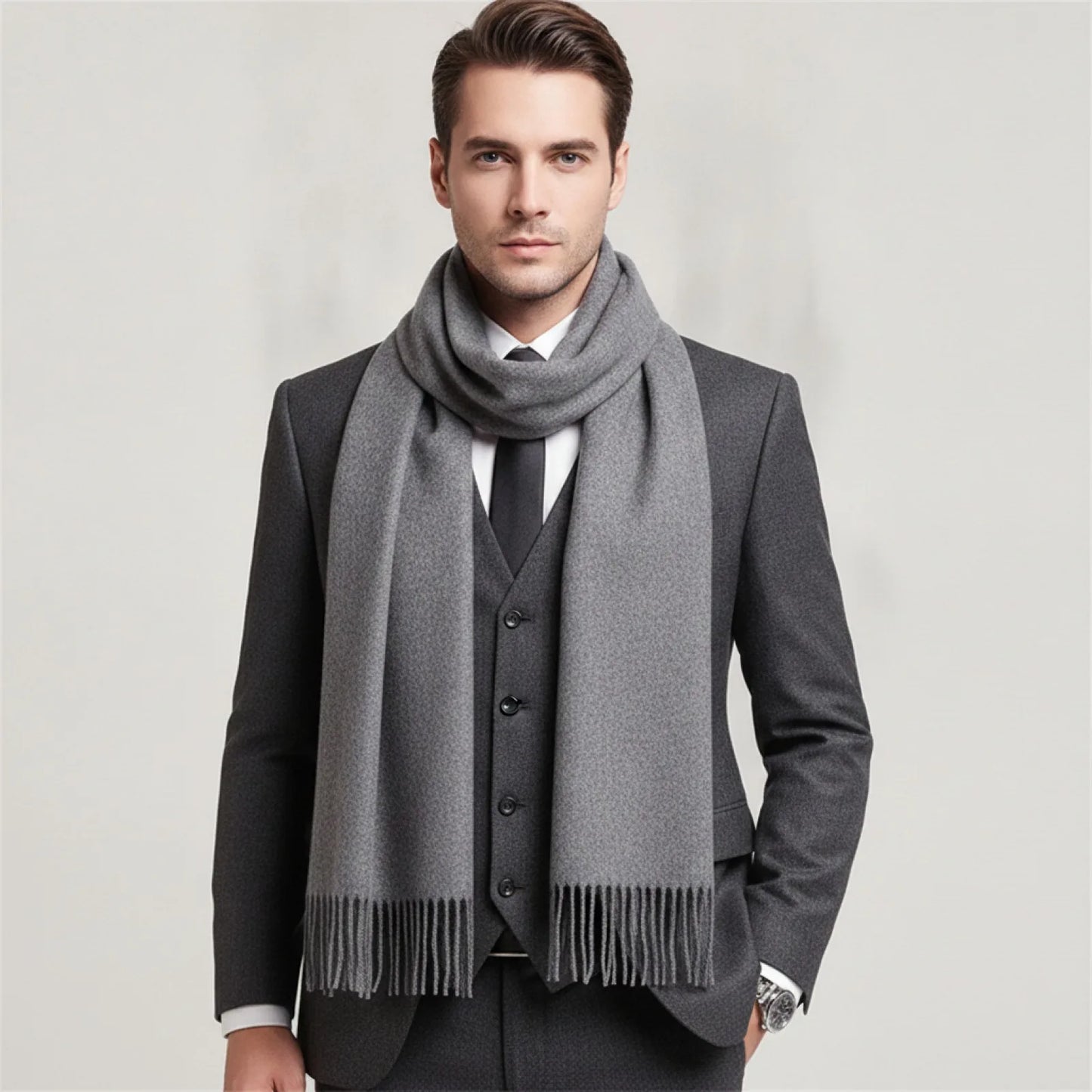 Foulard Long Laine & Cachemire Douceur Hivernale