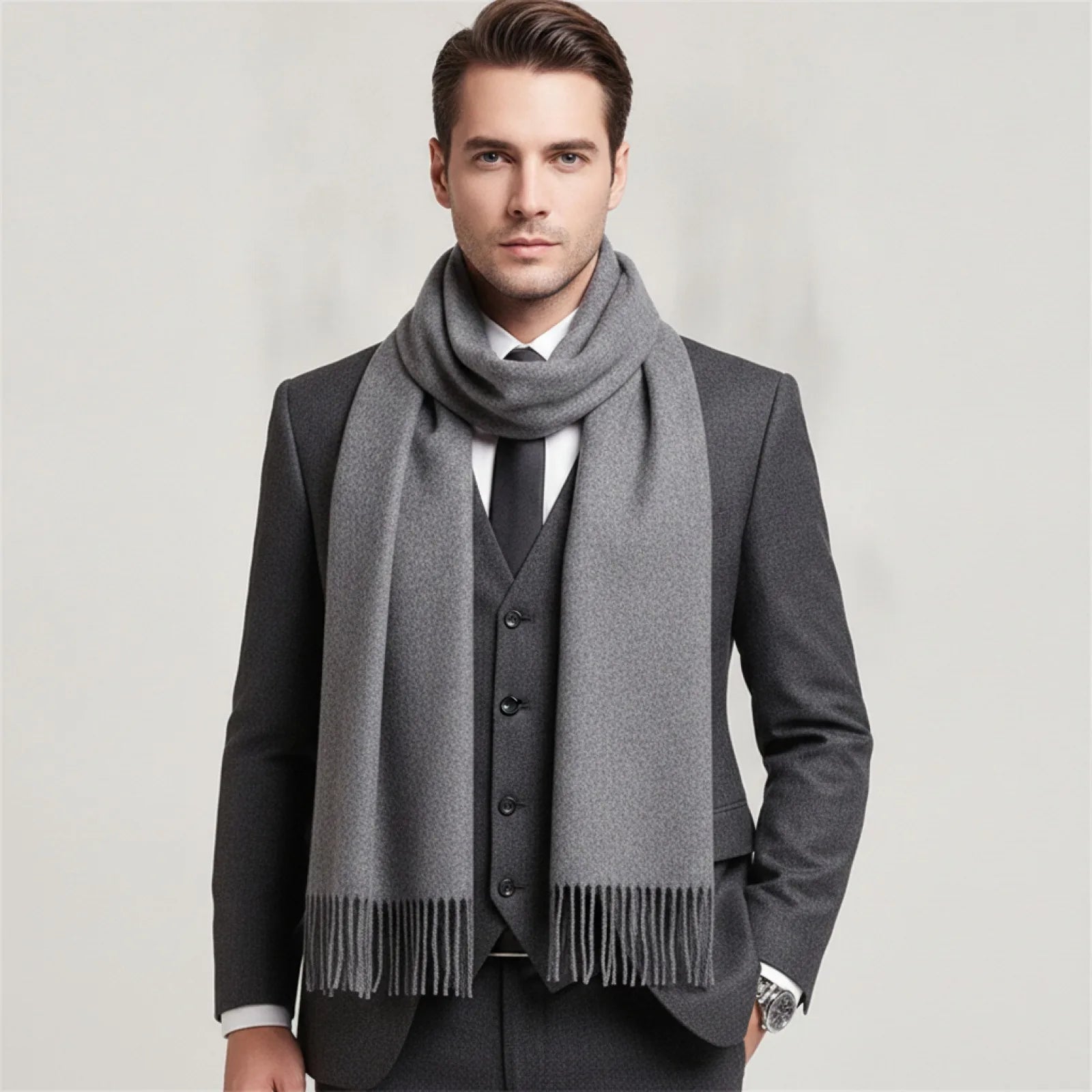 Foulard Long Laine & Cachemire Douceur Hivernale