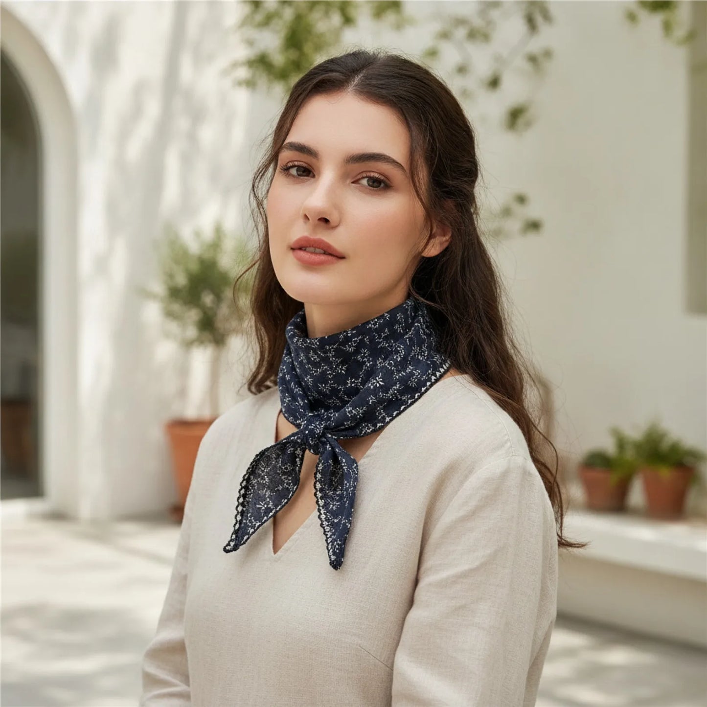 Foulard d'été floral bohème triangulaire