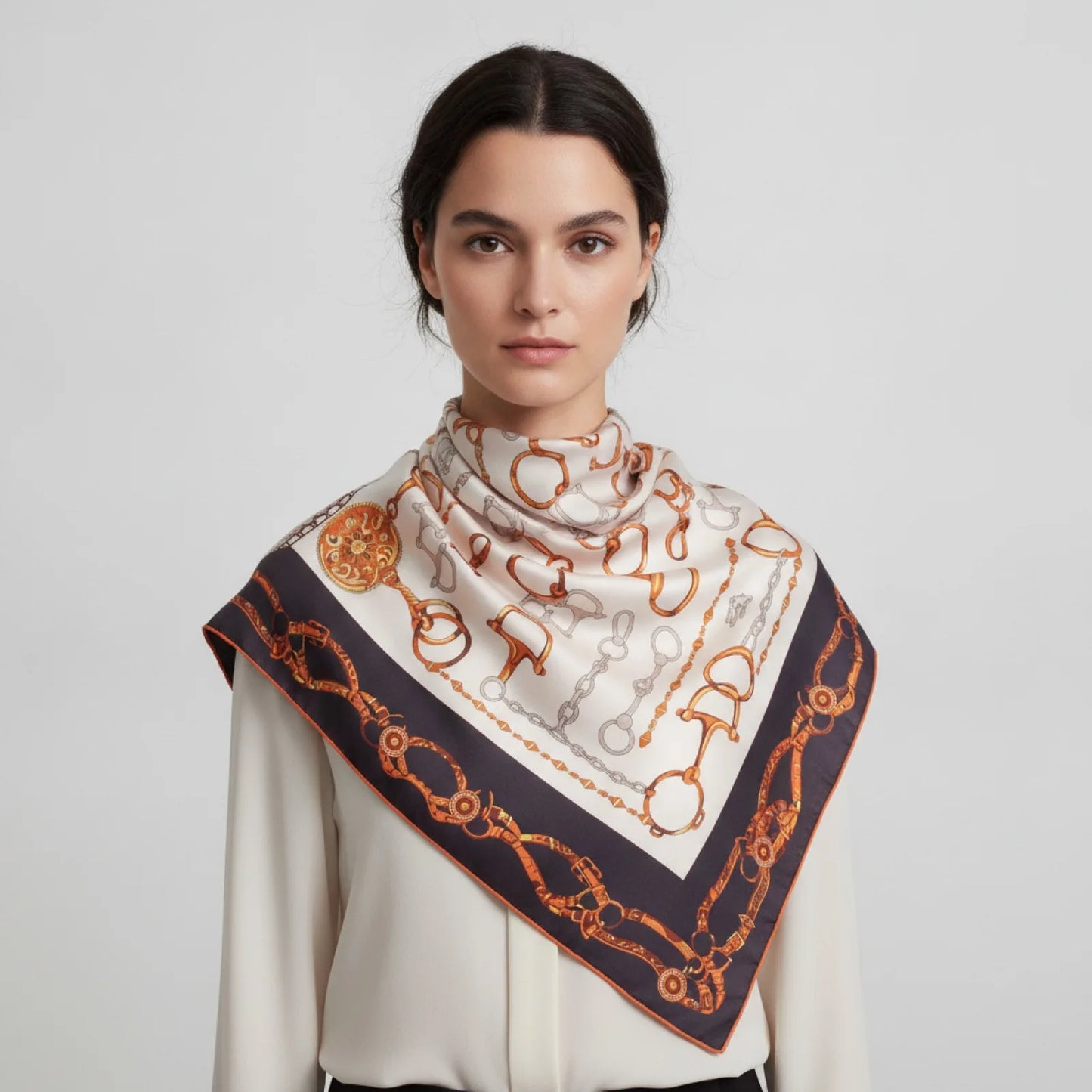 Foulard Carré Soie Luxe "Design"