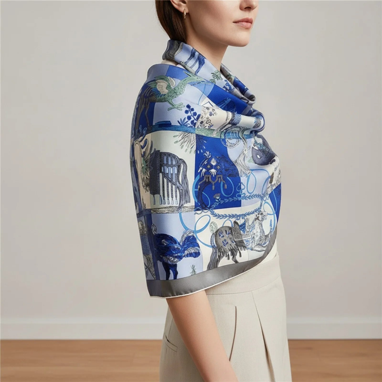 Foulard Carré en Soie Femme 90x90 cm