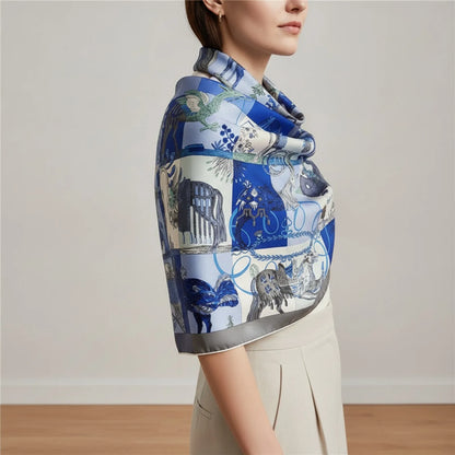 Foulard Carré en Soie Femme 90x90 cm