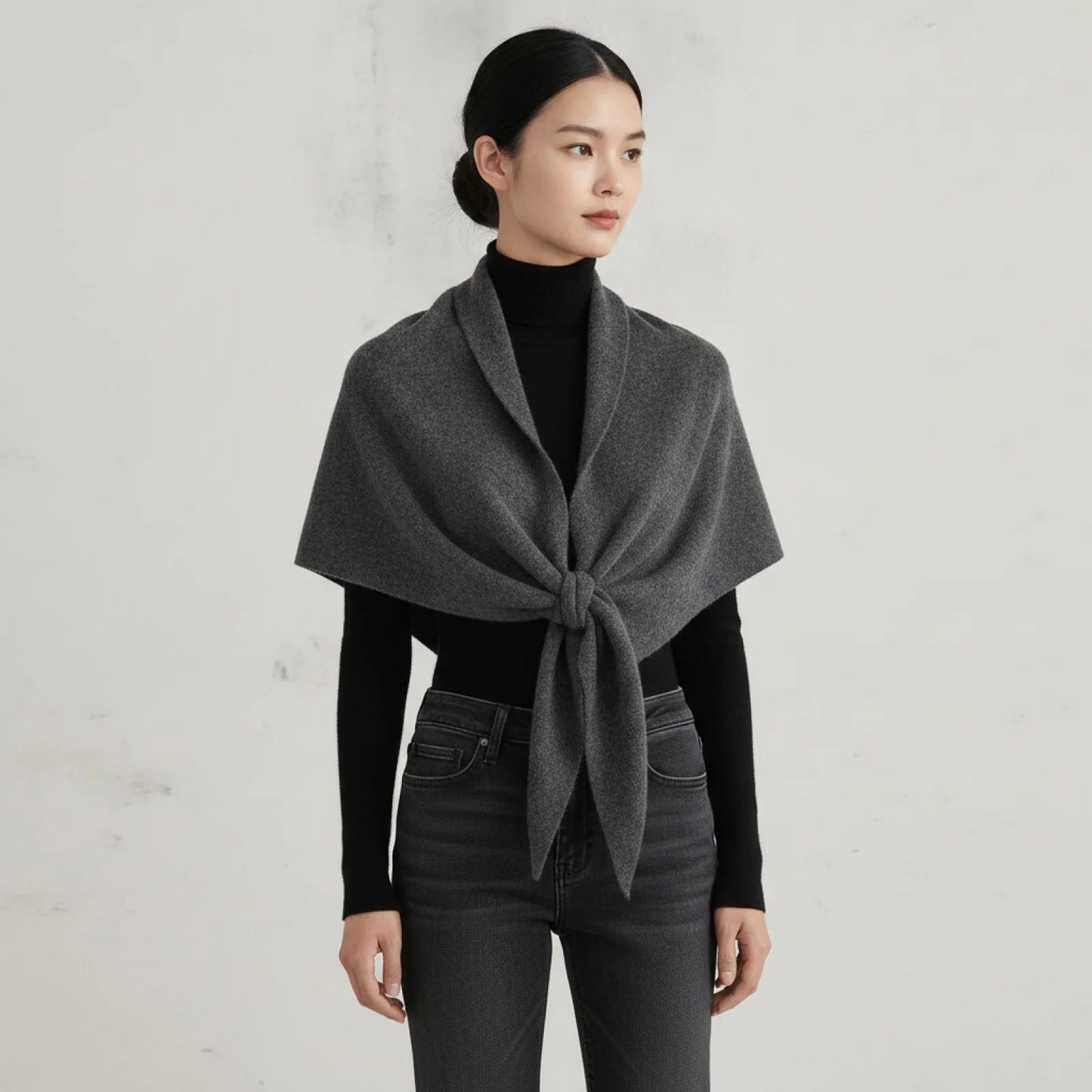 Foulard Triangle Laine Mélangée Femme